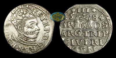 Набор из 4 монет (3 гроша) 1584-1591 годов