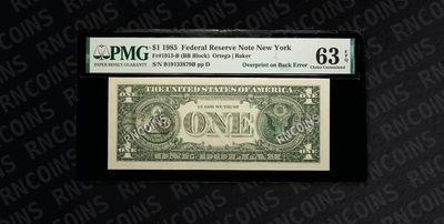 США 1 доллар 1985 года (брак печати)