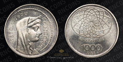 1000 Лир 1970 года, R. 