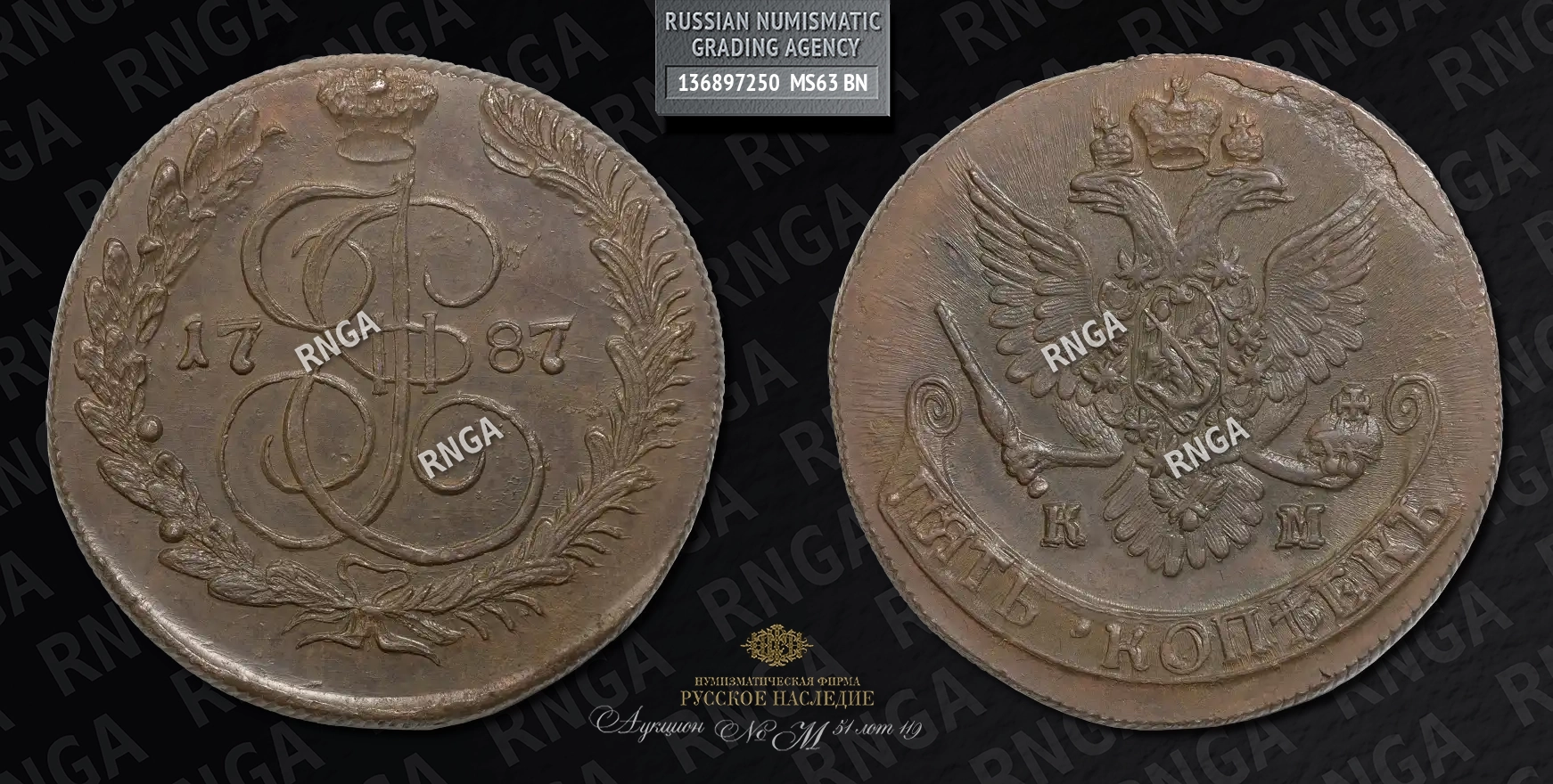 5 Копеек 1787 года, КМ 5 Копеек 1787 года, КМ