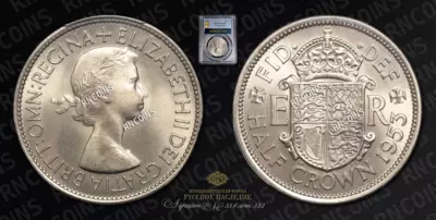 1/2 Кроны 1953 года, M.G. - E.F. C.T. 