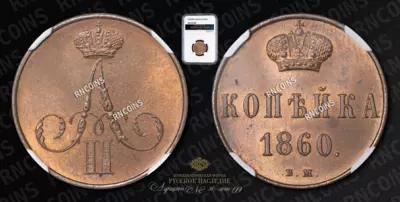 Копейка 1860 года, ВМ