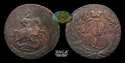 2 Копейки 1763 года, ММ. Тираж неизвестен. Красный монетный двор