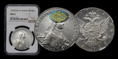 Рубль 1764 года, СПБ TI СА