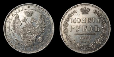 Рубль 1851 года, СПБ ПА