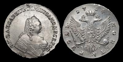 Рубль 1754 года, ММД EI