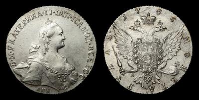 Рубль 1766 года, СПБ TI ЯI