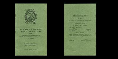 Каталог Аукционного Дома “Christie, Manson & Woods, LTD” (03.07.1950) “Gold and Platinum Coins, Medals and Medallions from The Important Collection of the Grand Duke GEORGE MICHAILOVITCH of RUSSIA” (Лондон / Великобритания)