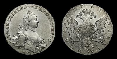 Рубль 1764 года, ММД TI ЕI