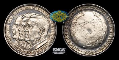 Медаль 1929 года. Полёт пассажирского дирижабля 