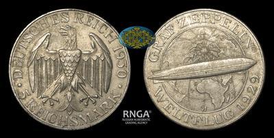5 Рейхсмарок 1930 года, J. Полёт пассажирского дирижабля 