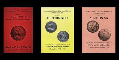 Подборка аукционных каталогов “World-Wide Coins of California” (Санта Роса / США)