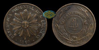 4 Сентесимо 1869 года, H