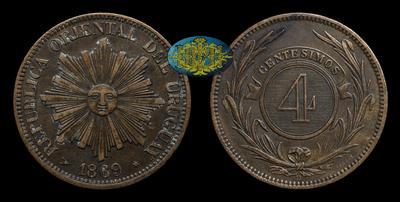 4 Сентесимо 1869 года, H
