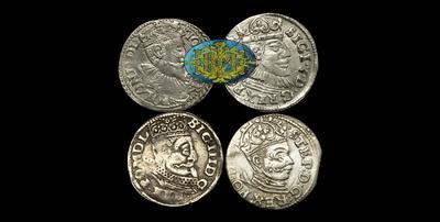 Набор из 4 монет (3 гроша) 1584-1591 годов