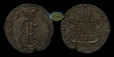 Полушка 1770 года, КМ. 