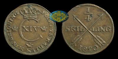 1/4 Скиллинга 1820 года