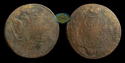 5 Копеек 1763 года, СПМ. Перечекан из 10 Копеек 1762 года