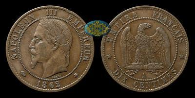 10 Сантимов 1862 года, А