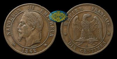 10 Сантимов 1862 года, А