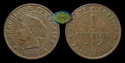 Сантим 1890 года, А