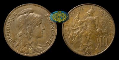 10 Сантимов 1901 года