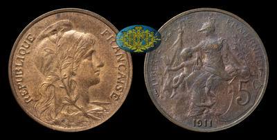 5 Сантимов 1911 года