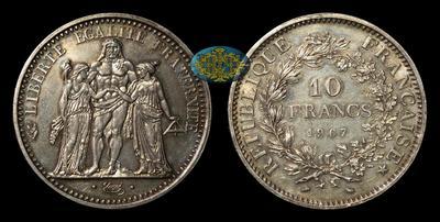 10 Франков 1967 года