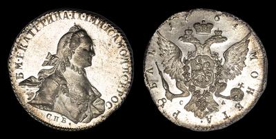 Рубль 1764 года, СПБ TI СА