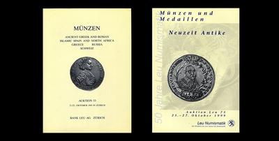 Подборка аукционных каталогов «Bank Leu Ag Zurich» (Цюрих / Швейцария)