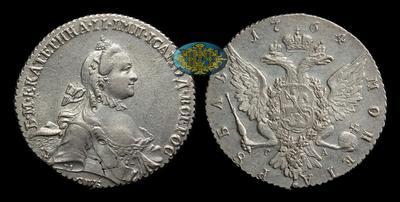 Рубль 1764 года, СПБ TI CA