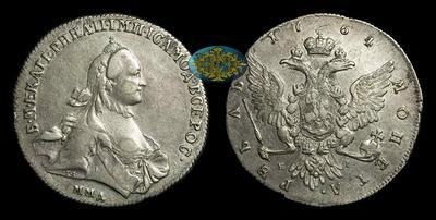 Рубль 1764 года, ММД TI EI