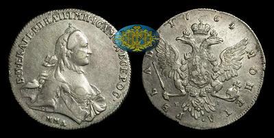 Рубль 1764 года, ММД TI EI