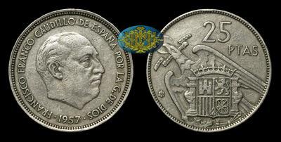 25 Песет 1957 года (1965)