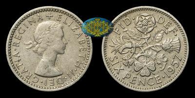 6 Пенсов 1957 года