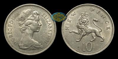 10 Пенсов 1968 года