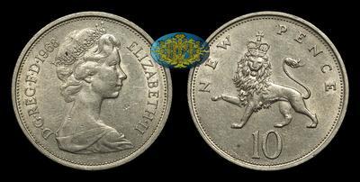 10 Пенсов 1968 года