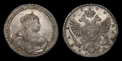 Рубль 1738 года, СПБ. Тип 1738-1739 годов. Портрет Т.Лефкена