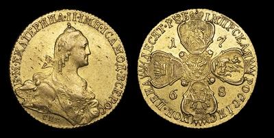 10 Рублей 1768 года, СПБ ТI. Тип 1766-1776 годов