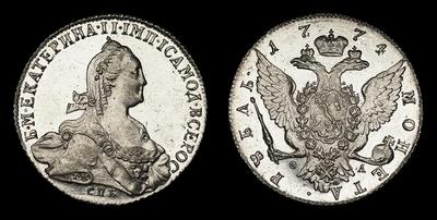 Рубль 1774 года, СПБ ТИ ФЛ