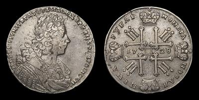 Рубль 1728 года. Тип 1728-1729 годов