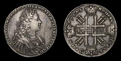 Рубль 1728 года. Тип 1728-1729 годов