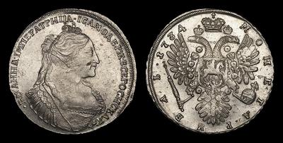 Рубль 1734 года. Тип 1734-1737 годов, т.н. 