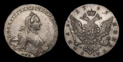 Рубль 1765 года, ММД TI EI