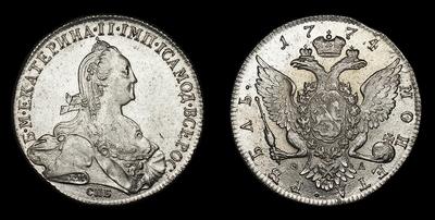 Рубль 1774 года, СПБ ТИ ФЛ