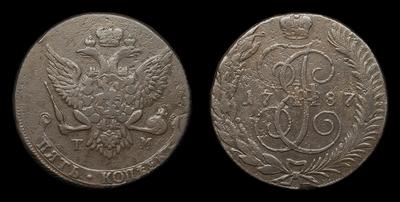 5 Копеек 1787 года, ТМ. Таврический Монетный Двор