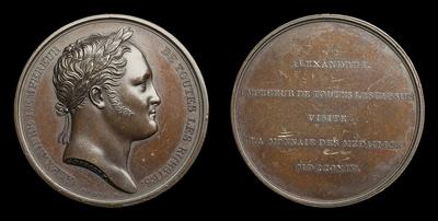 Медаль 1814 года «Визит Александра I на Парижский Монетный Двор»