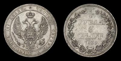 ¾ Рубля-5 Злотых 1839 года, НГ
