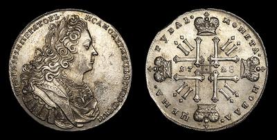 Рубль 1728 года. Тип 1727-1729 годов