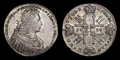 Рубль 1728 года. Тип 1728-1729 годов